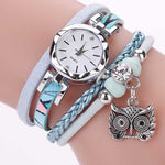 Multi-layer Bracelet with Quartz Watch and Charms for Women