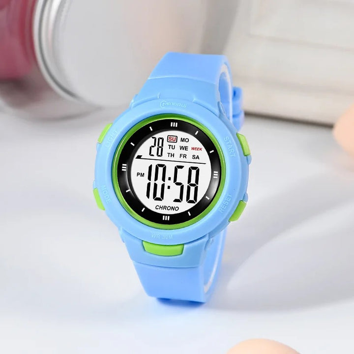 Fun Color Unisex Sporty Luminous Kid's Digital Watch