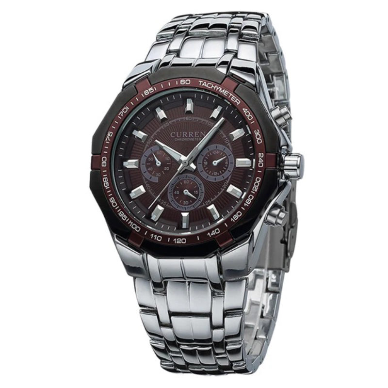 Classic Two-Tone Stainless Steel Quartz Watch for Men