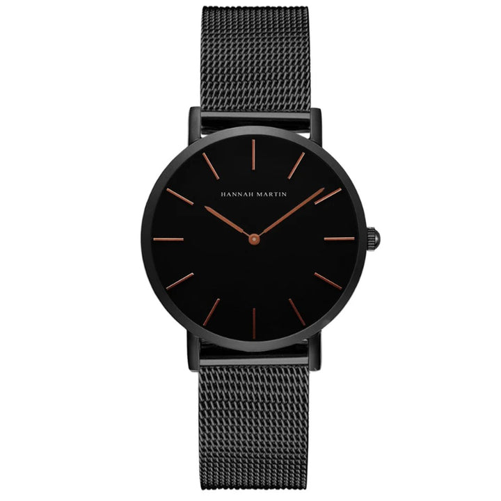 Mesh Strap Round Pointer Quartz Watch for Women