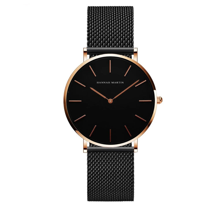 Mesh Strap Round Pointer Quartz Watch for Women