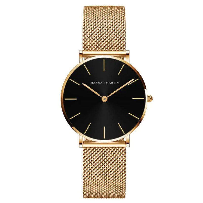 Mesh Strap Round Pointer Quartz Watch for Women