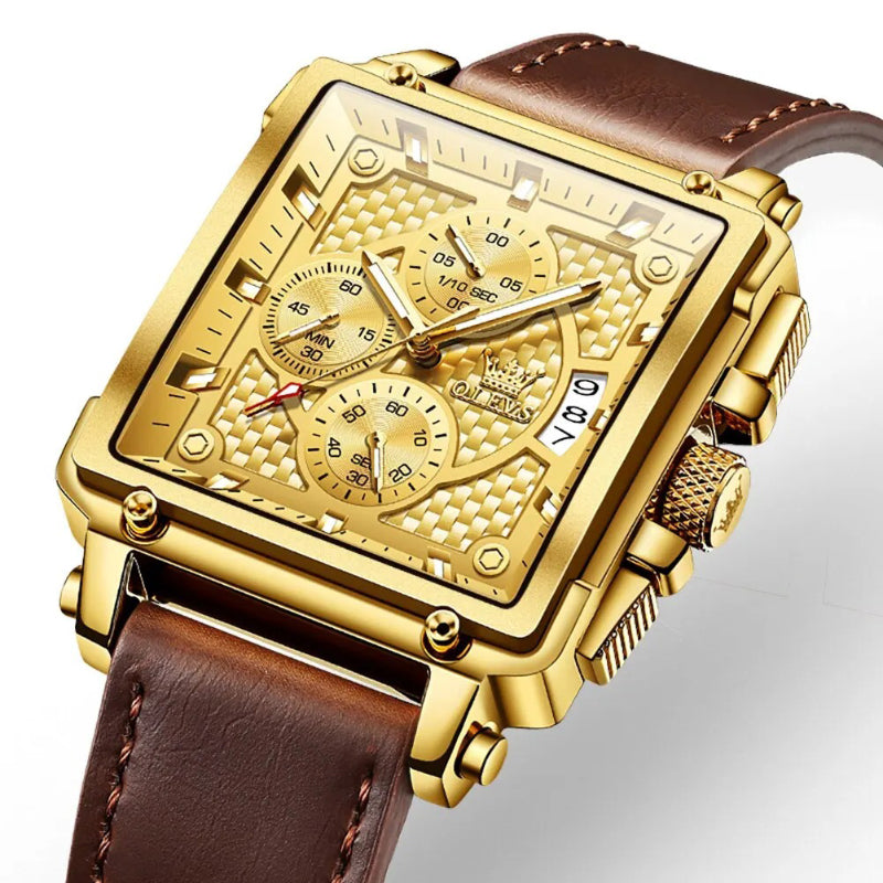 Classic Trend Luminous Square Case Chronograph Quartz Watch