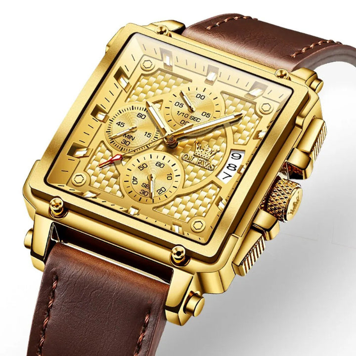 Classic Trend Luminous Square Case Chronograph Quartz Watch