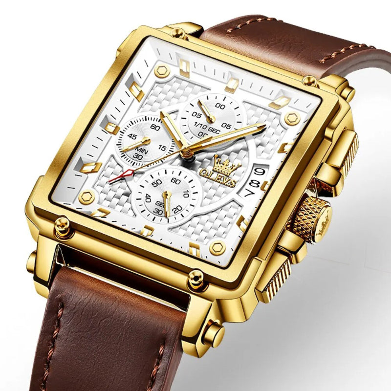 Classic Trend Luminous Square Case Chronograph Quartz Watch