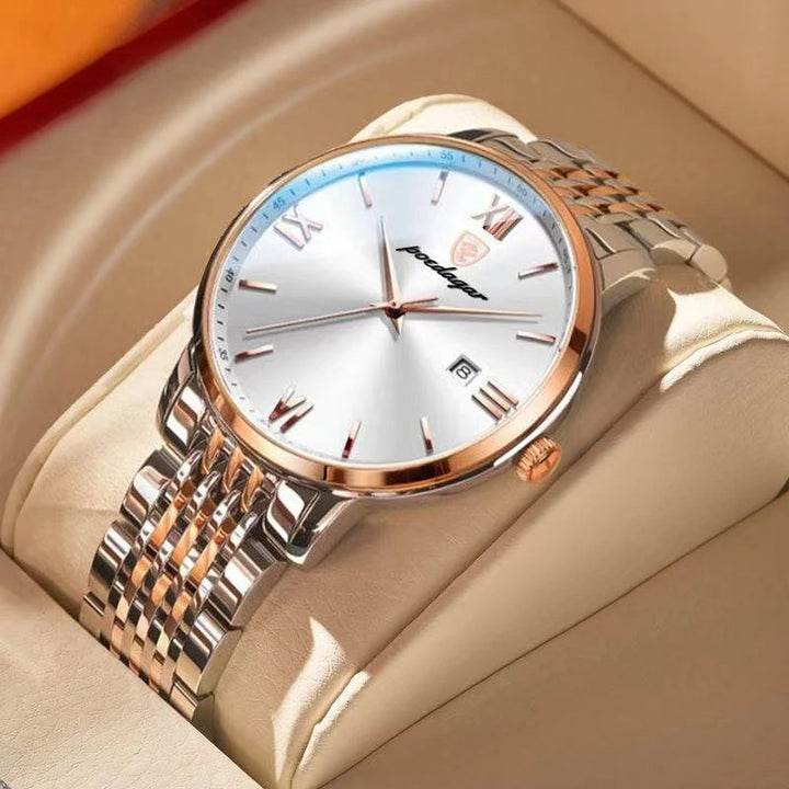 Luxurious Business Style with Roman Numerals Dials Quartz Watch for Men