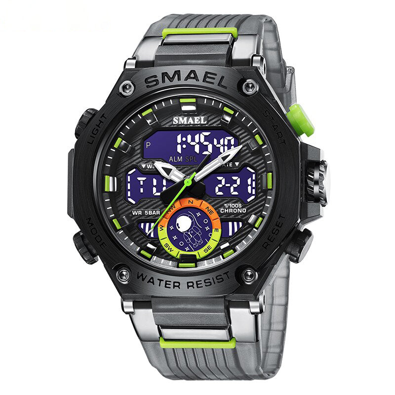 Trendy Men's Dual Display Electronic Sports Watch