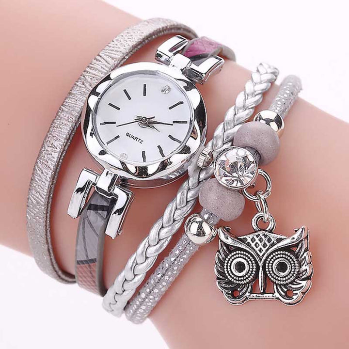 Multi-layer Bracelet with Quartz Watch and Charms for Women