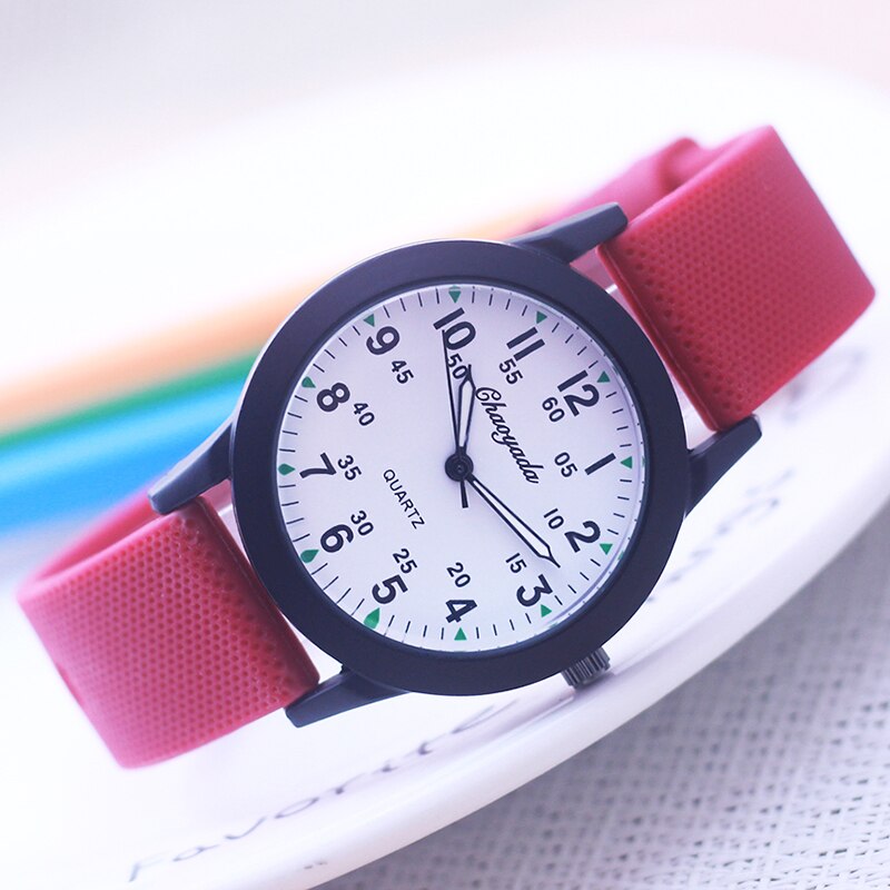 Sporty Silicone Strap Quartz Watch for Kids