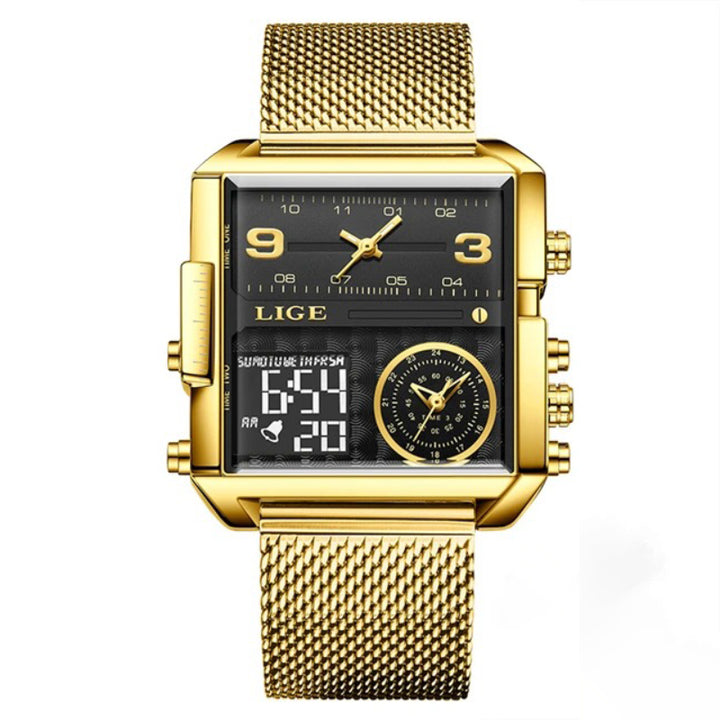 Multiple Time Display Luxury Quartz Watch for Men