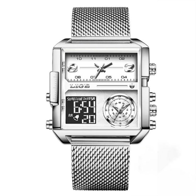 Multiple Time Display Luxury Quartz Watch for Men