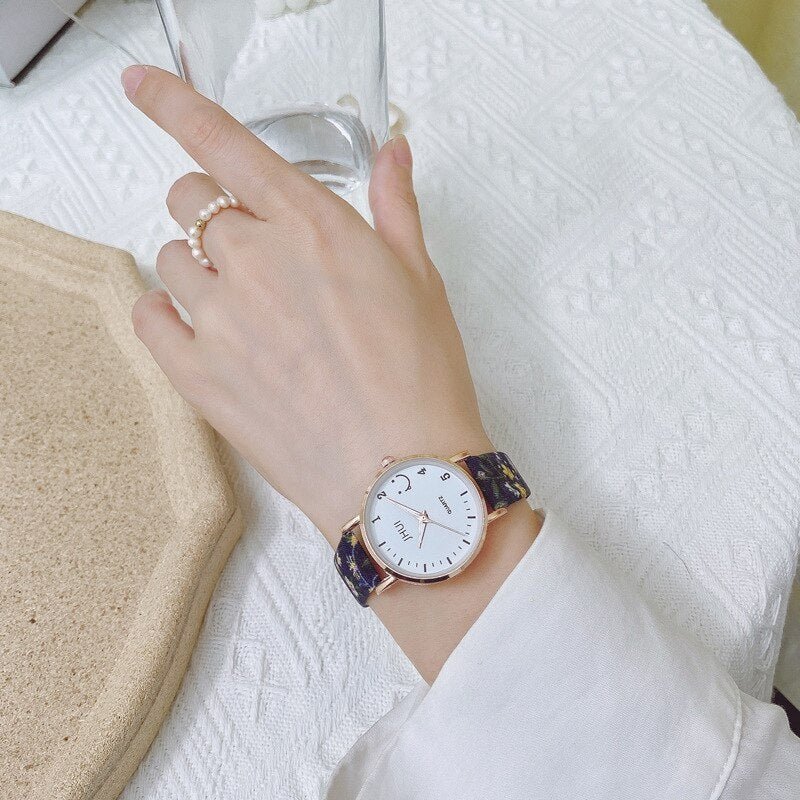 Spring Floral Strap Casual Quartz Watch for Women