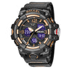 Luminous Dual Time Display Men's Watch with Shock Resistance