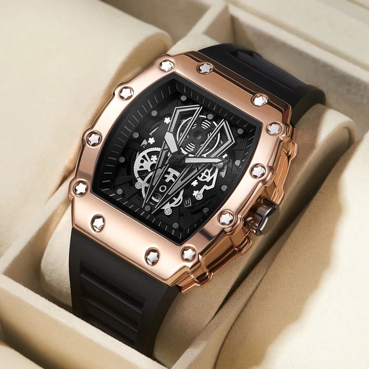 Luminous Barrel-Shaped Men's Large Mechanical Dial Watches