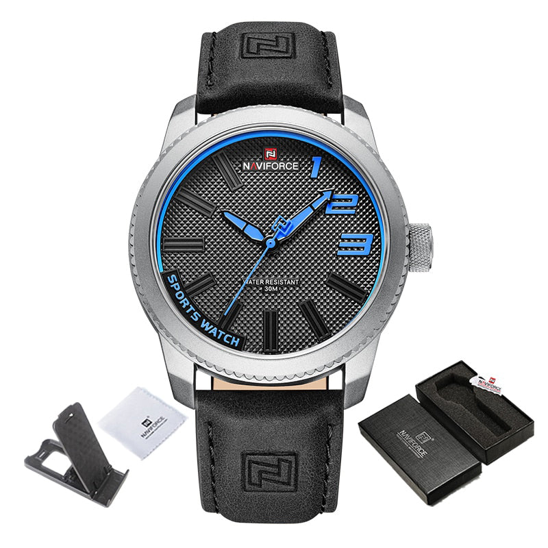 Men's Casual Sports Watch with Soft Leather Strap