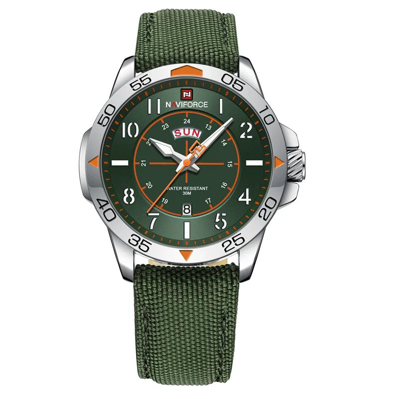 Military Style Luminous Nylon Strap Quartz Wristwatch