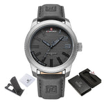 Men's Casual Sports Watch with Soft Leather Strap