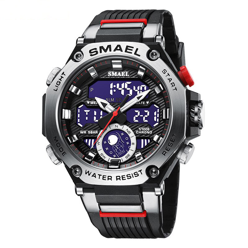 Trendy Men's Dual Display Electronic Sports Watch