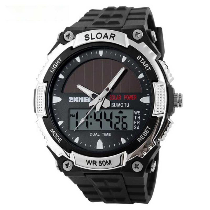 Solar Power Hybrid Dial Display Outdoor Sports Watches for Men