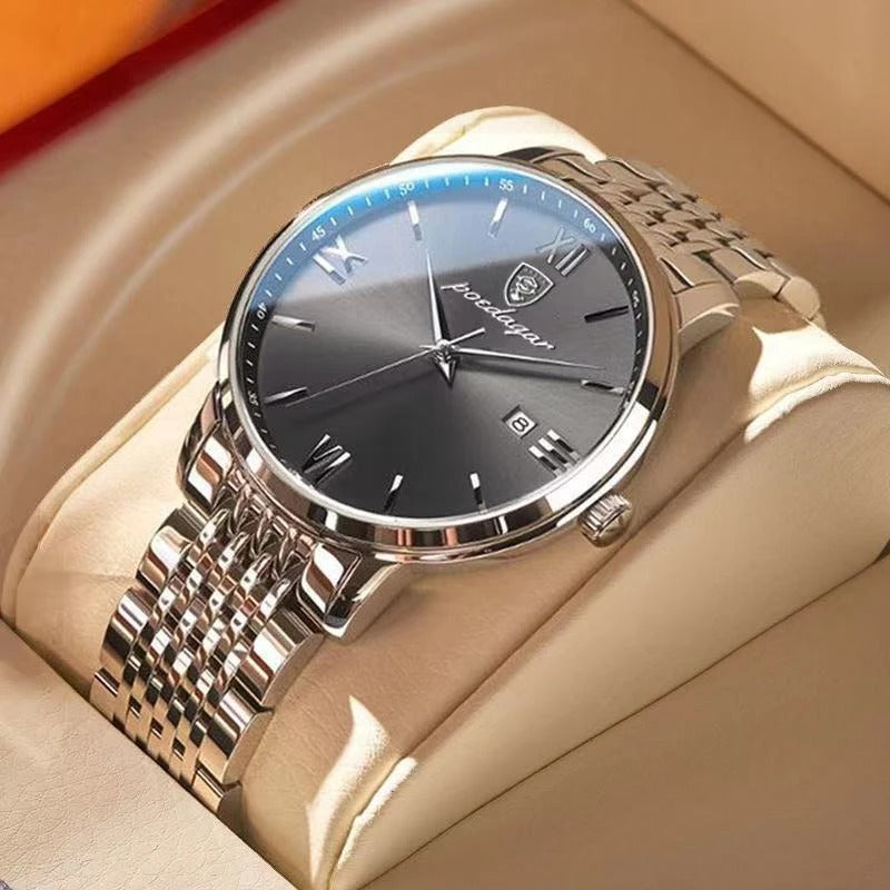 Luxurious Business Style with Roman Numerals Dials Quartz Watch for Men