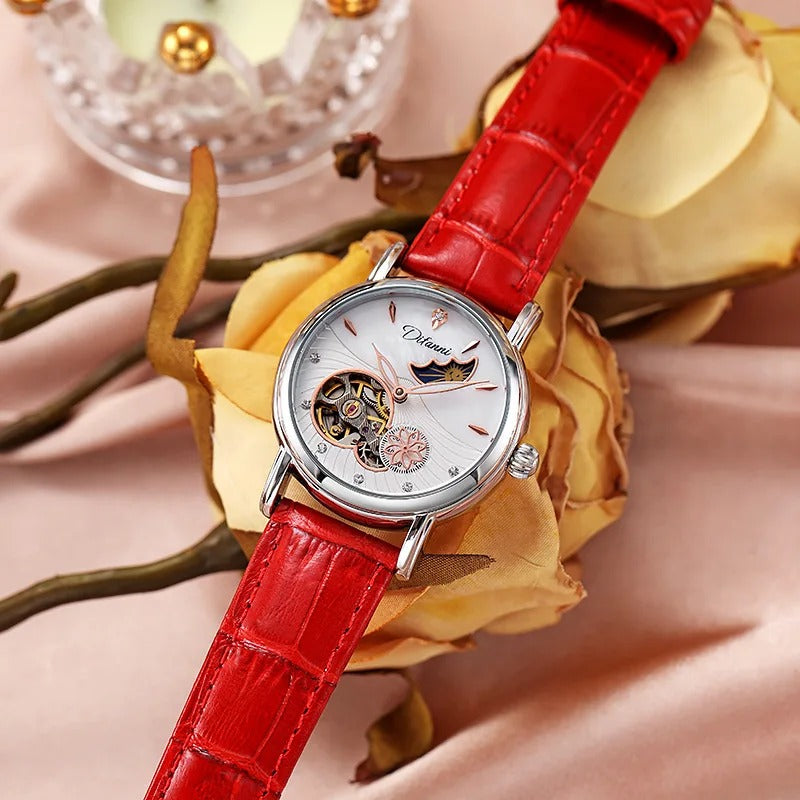 Women's Rotatable Flower Automatic Moon Phase Watch