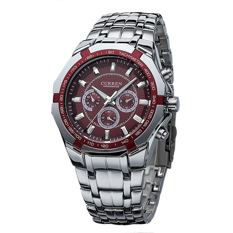 Classic Two-Tone Stainless Steel Quartz Watch for Men