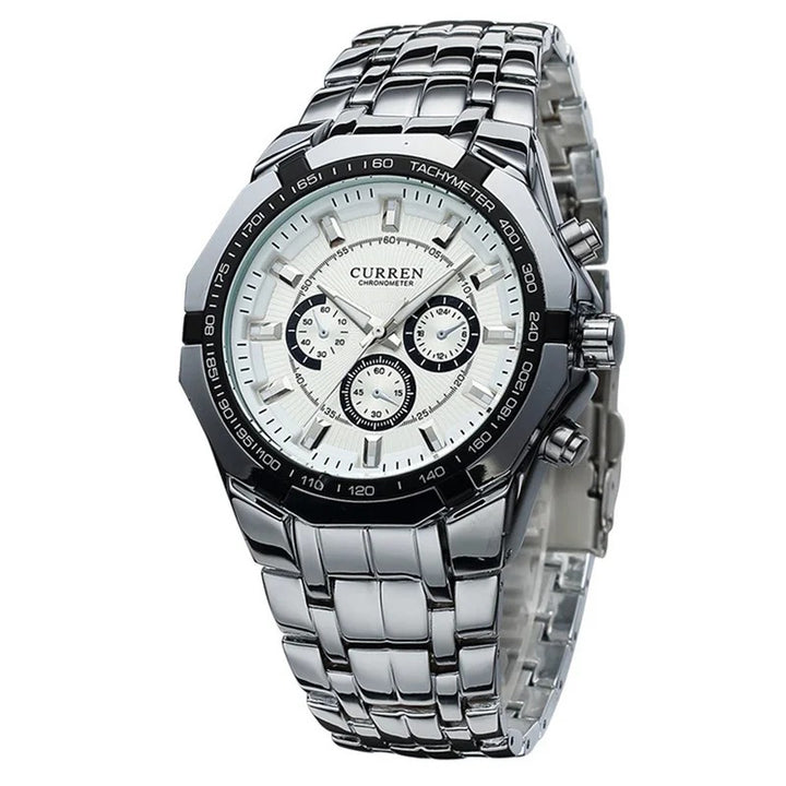 Classic Two-Tone Stainless Steel Quartz Watch for Men