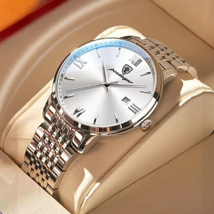 Luxurious Business Style with Roman Numerals Dials Quartz Watch for Men