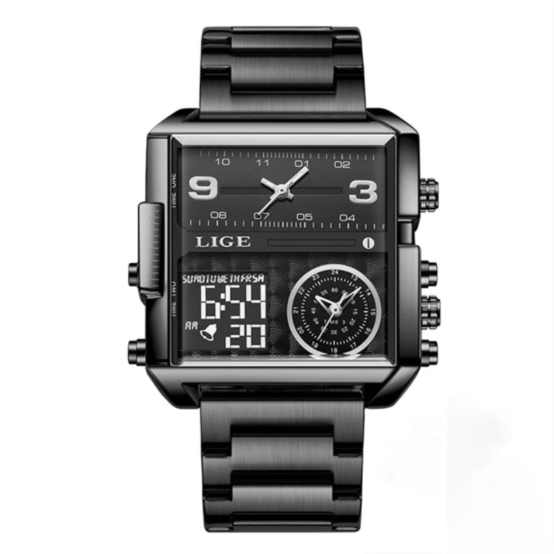 Multiple Time Display Luxury Quartz Watch for Men