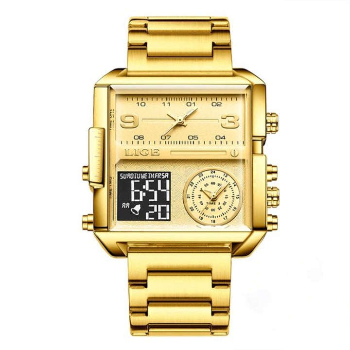 Multiple Time Display Luxury Quartz Watch for Men