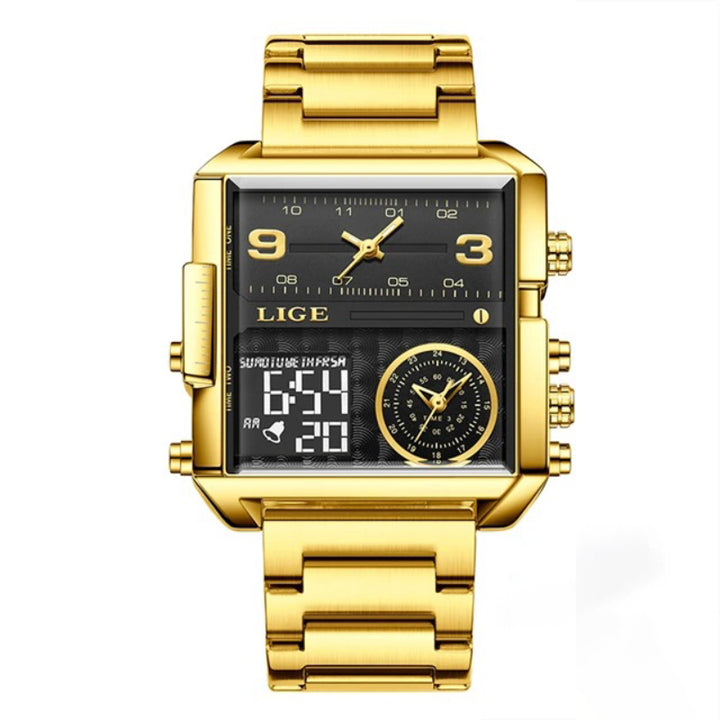 Multiple Time Display Luxury Quartz Watch for Men