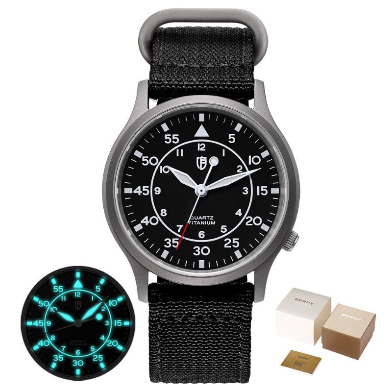 Thin and Lite Sophisticated Luminous Titanium Watch