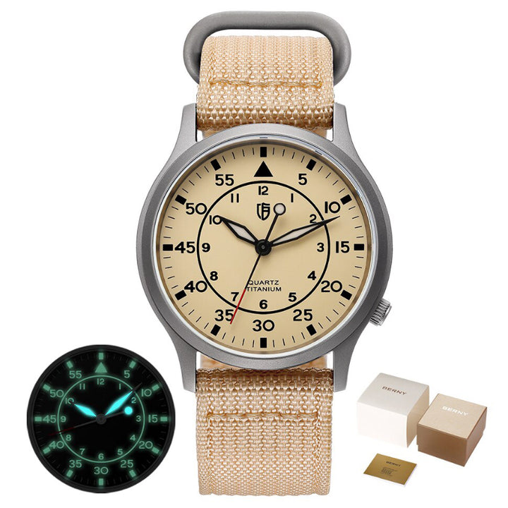 Thin and Lite Sophisticated Luminous Titanium Watch