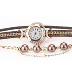 Summer Feeling Multi-layer Pearl and Charm Quartz Watch for Women