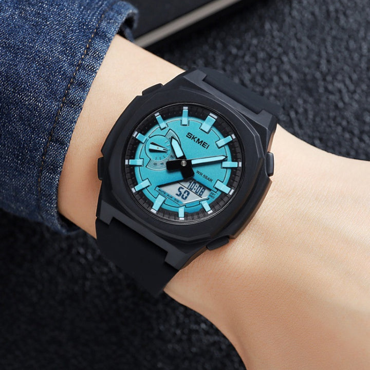 Men's Sporty Dual-Time Digital LED Display Wristwatches