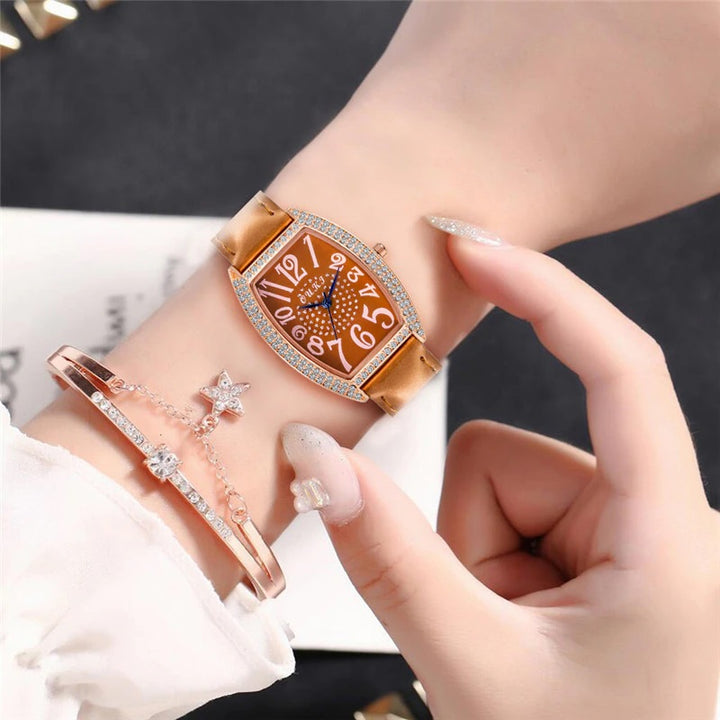 Casual Groovy Dial Display Quartz Watch for Women