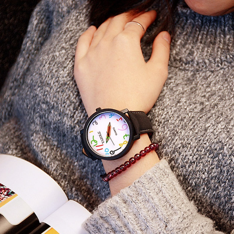 Cartoon Doodle Large Display Quartz Watches