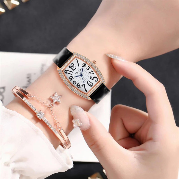 Casual Groovy Dial Display Quartz Watch for Women