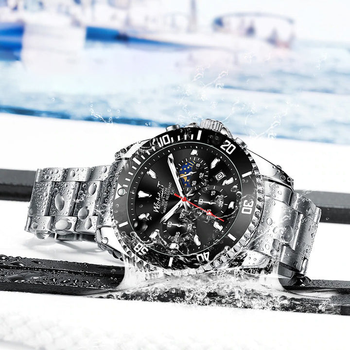 Classic Streamlined Multi-Function Men's Chronograph Watches