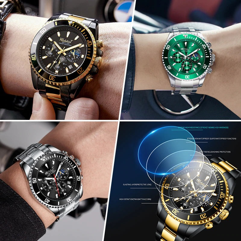 Classic Streamlined Multi-Function Men's Chronograph Watches