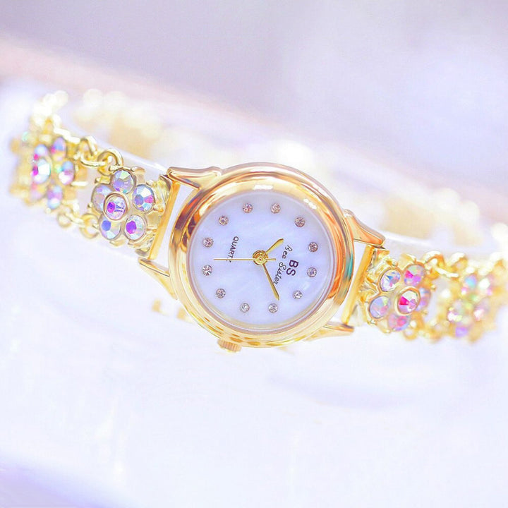 Spring Fling Rhinestone Accent Dial Quartz Watch Bracelet