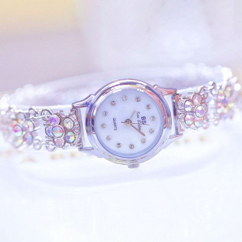 Spring Fling Rhinestone Accent Dial Quartz Watch Bracelet