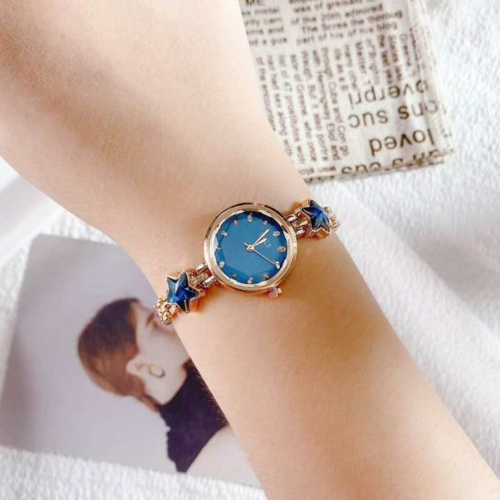 Celestial Blue Star Accented Bracelet Quartz Watches