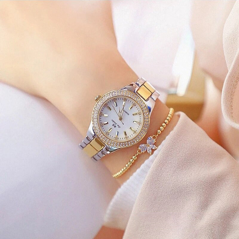 Lush Fashion Rhinestone Encrusted Quartz Watches