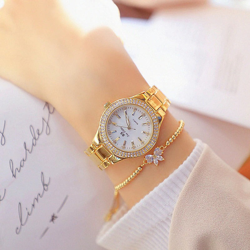 Lush Fashion Rhinestone Encrusted Quartz Watches