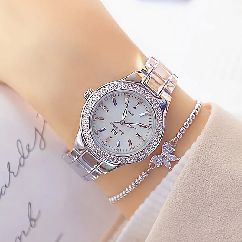 Lush Fashion Rhinestone Encrusted Quartz Watches