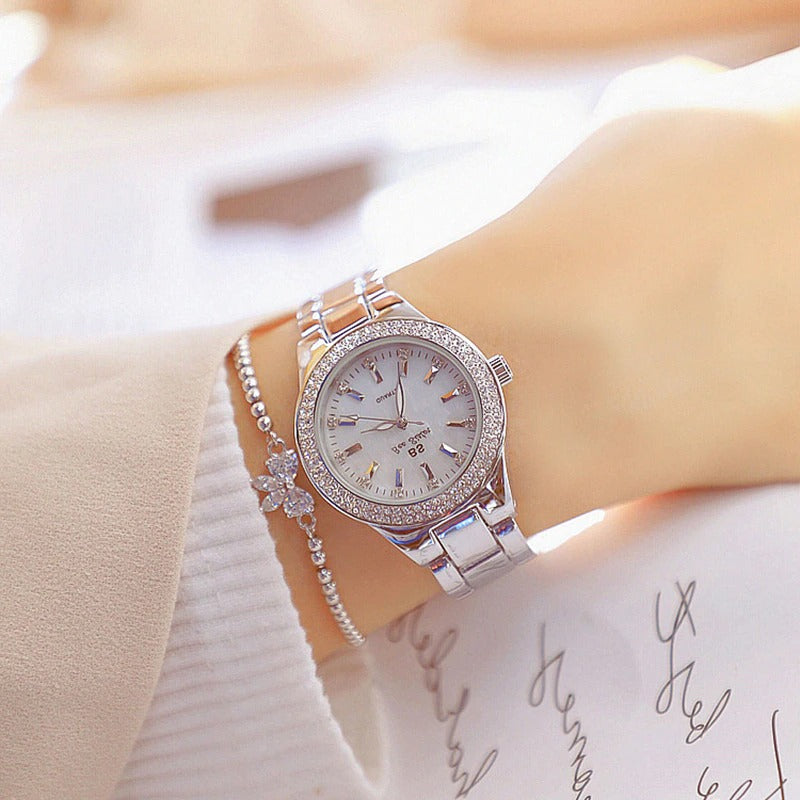 Lush Fashion Rhinestone Encrusted Quartz Watches