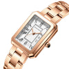 Fancy Roman Numeral Square Dial with Stainless Steel Strap Quartz Wristwatches