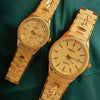 Dazzling Retro Carved Couple's Quartz Watches