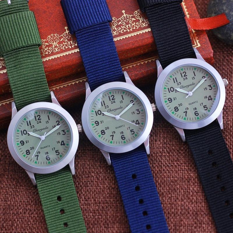 Casual Sporty Luminous Nylon Strap Quartz Watches